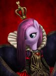  american_mcgee's_alice blue_eyes clothing crown equine expression female friendship_is_magic hair horse mammal my_little_pony pink_hair pinkamena_(mlp) pinkie_pie_(mlp) plain_background pony queen_of_hearts queen_of_hearts_(alice_in_wonderland) saturnspace solo 