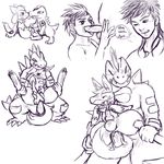  anal anal_penetration cum erection feral feraligatr gay hands-free haychel human leon_(lucario) leon_(riolu) lucario male mammal nintendo orgasm penetration penis pok&#233;mon pok&eacute;mon sketch totodile video_games 