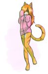  clothed clothing cute feline female hair_over_eye looking_at_viewer mammal panties riva sayame skimpy solo underwear 