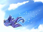  blue_hair blue_theme cloud clouds cutie_mark equine eyes_closed female feral flying friendship_is_magic fur hair horn horse madmax mammal my_little_pony pony princess_luna_(mlp) sky solo tiara winged_unicorn wings 