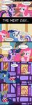  blue_eyes blue_fur blue_hair book box building comic crescent_(mlp) cupcake cutie_mark dialog dialogue english_text equine female feral food friendship_is_magic fur gray_fur green_scales grey_fur group gummy_(mlp) hair hi_res horn horse inside male mammal my_little_pony outside pink_fur pink_hair pinkie_pie_(mlp) pony purple_eyes purple_fur reptile scalie star_sparkle_(mlp) text twilight_sparkle_(mlp) twilight_velvet_(mlp) two_tone_hair unicorn veggie55 window wood yellow_eyes 