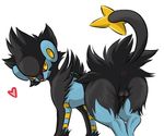  balls butt feral furreon looking_back luxray male nintendo penis pok&#233;mon pok&eacute;mon presenting presenting_hindquarters solo video_games wide_hips yellow_eyes 