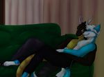  black black_body black_clothing blue blue_fur blush canine cuddling cute dragon duo fox fur gay gold kixt love male mammal naetaru villdyr villdyr(artist) 