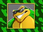  anthro battletoads color eyewear green_theme grin male rash rash_(battletoads) sergeymeza smile sunglasses toad video_games 