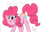  cutie_mark dogdaisypoodle equine female feral friendship_is_magic fur hair horse mammal my_little_pony pink pink_fur pink_hair pinkie_pie_(mlp) plain_background pony raised_tail smile solo white_background 