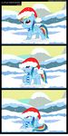  christmas comic cub cute english_text equine female feral friendship_is_magic fur hair hat holidays horse mammal multi-colored_hair my_little_pony pegasus pony purple_eyes rainbow_dash_(mlp) rainbow_hair scarf snow solo text veggie55 wings xmas young 