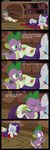  &lt;3 apple aww blanket book comic cub cutie_mark dialog dialogue dragon english_text equine eyes_closed female feral friendship_is_magic fruit fur green_eyes hair horn horse inside male mammal my_little_pony pillow pony purple_hair purple_scales rarity_(mlp) scalie spike_(mlp) text unicorn veggie55 white_fur wood young 