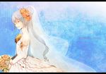  2012 bad_id bad_pixiv_id bouquet closed_eyes dated dress earrings elbow_gloves flower gloves hair_flower hair_ornament happy_birthday hatsune_miku hino_(moca) jewelry letterboxed long_hair solo veil very_long_hair vocaloid wedding_dress 