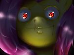  creepy equine female feral fluttershy_(mlp) friendship_is_magic glowing glowing_eyes horse leimy looking_at_viewer mammal my_little_pony nightmare_fuel pony rape_face red_eyes smile solo stare unknown_artist 