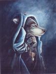  canine cloak heather_bruton male mammal necklace plain_background solo wolf 