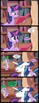  book comic cub cutie_mark dialog dialogue dragon english_text equine eyes_closed female feral friendship_is_magic fur green_eyes group hair horn horse inside magic male mammal my_little_pony pony purple_fur purple_scales reading shining_armor_(mlp) spike_(mlp) text twilight_sparkle_(mlp) two_tone_hair unicorn veggie55 white_fur wood young 