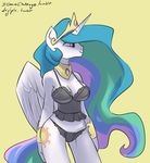  anthrofied atryl big_breasts breasts clothed clothing crown equine female friendship_is_magic hair horn jewelry mammal multi-colored_hair my_little_pony panties princess_celestia_(mlp) purple_eyes skimpy solo underwear winged_unicorn wings 