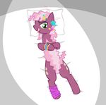  80s_cheerilee anklet bed braces cheerilee_(mlp) cutie_mark davroth equine female feral friendship_is_magic green_eyes hair hi_res horse leg_warmer legwear mammal multi-colored_hair my_little_pony pillow pony solo 