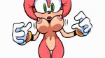  amy_rose animated anthro blush bouncing_breasts bracelet breasts clothing eulipotyphlan female gloves green_eyes hedgehog jewelry looking_down mammal mostly_nude nipples nude open_mouth pussy simple_background sodajoik solo sonic_(series) 