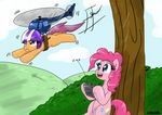  blue_eyes ciriliko creeper cub cutie_mark equine female feral flying friendship_is_magic helicopter helmet horse mammal minecraft my_little_pony outside pinkie_pie_(mlp) pony purple_eyes remote remote_control scootaloo_(mlp) tree video_games wood young 