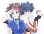  bad_id bad_pixiv_id blue_hair brown_hair gloves hue_(pokemon) jrss kyouhei_(pokemon) male_focus multiple_boys pokemon pokemon_(game) pokemon_bw2 