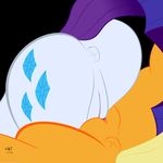  anus applejack_(mlp) butt cutie_mark duo edit equine female feral friendship_is_magic hi_res horse jameshalt lesbian mammal my_little_pony pony pussy rarity_(mlp) sex tribadism vaginal 