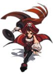  anchor artist_request brown_eyes brown_hair gloves guilty_gear hat may_(guilty_gear) pantyhose pirate red_hat skull_and_crossbones solo 