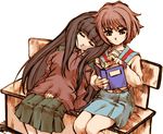  book closed_eyes hisahiko kita_high_school_uniform kouyouen_academy_uniform long_hair multiple_girls nagato_yuki school_uniform serafuku sleeping suou_kuyou suzumiya_haruhi_no_yuuutsu under_covers very_long_hair 