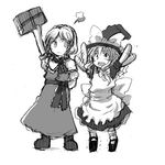  alice_margatroid bullying greyscale hat kirisame_marisa lowres monochrome multiple_girls tako_(plastic_protein) touhou witch_hat 