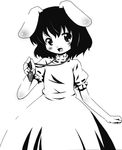  animal_ears bunny_ears greyscale inaba_tewi michii_yuuki monochrome solo touhou 