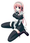  aomura_nao copyright_request maid pink_hair solo thighhighs 