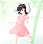  animal_ears artist_request bamboo bamboo_forest barefoot bunny_ears forest inaba_tewi nature solo touhou 