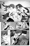  comic greyscale katsura_kotonoha kazu monochrome multiple_girls saionji_sekai school_days thighhighs translated yandere 