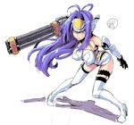  boots breasts gloves high_heels kos-mos large_breasts long_hair purple_hair sketch solo takeda_hiromitsu thigh_boots thighhighs white_background xenosaga xenosaga_episode_i 