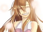  aryus bad_id bad_pixiv_id bare_shoulders brown_hair closed_eyes code_geass grin long_hair shirley_fenette sketch smile solo 