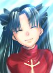  artist_request fate/stay_night fate_(series) solo tears toosaka_rin turtleneck two_side_up 