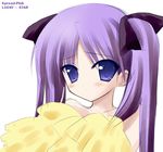  bangs hiiragi_kagami long_hair lowres lucky_star purple_hair solo tsurime zinno 