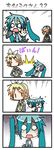  2girls 4koma =_= aqua_hair chibi chibi_miku comic handheld_game_console hatsune_miku kagamine_rin minami_(colorful_palette) multiple_girls o_o playstation_portable scared silent_comic tears translated twintails vocaloid |_| 