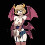  animated animated_gif breasts censored corset cum demon demon_girl futanari garters horns large_breasts low_wings lowres masturbation naughty_face nipples penis pointy_ears slave_quest succubus thighhighs wild_flower wings 