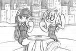  anthrofied breasts city clothed clothing dress equine female friendship_is_magic hair horn horse long_hair mammal my_little_pony octavia_(mlp) pony table tg-0 unicorn vinyl_scratch_(mlp) 