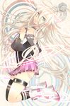  bare_shoulders blonde_hair blue_eyes boots braid denko_(ziutyou3maruhho) ia_(vocaloid) long_hair looking_at_viewer off_shoulder pink_hair side_braid single_thighhigh skirt smile solo thigh_strap thighhighs twin_braids very_long_hair vocaloid 