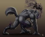  canine claws devias fur grimace inert-ren male muscles riptor scales smoke stumbling transformation wolf 