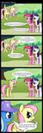  blue_eyes blue_fur bushes comic cutie_mark dialog dialogue english_text equine eye_contact female feral fluttershy_(mlp) flying friendship_is_magic fur grass group hair hat horn horse mammal my_little_pony outside pegasus pink_fur pink_hair pinkie_pie_(mlp) pony purple_eyes purple_hair rarity_(mlp) subjectnumber2394 text trixie_(mlp) unicorn white_fur wings wood yellow_fur 