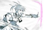  bad_id bad_pixiv_id bleeding blood cuts fingerless_gloves gloves hair_ribbon injury kano_penguin lyrical_nanoha magic_circle mahou_shoujo_lyrical_nanoha mahou_shoujo_lyrical_nanoha_a's mahou_shoujo_lyrical_nanoha_the_movie_2nd_a's monochrome open_mouth puffy_sleeves purple_eyes raising_heart ribbon short_twintails sketch solo takamachi_nanoha twintails 