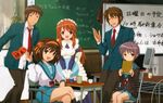  anime jpeg_artifacts kyon long_hair meloncholy_of_haruhi_suzamiya mikuru yuki 