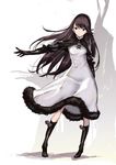  agnes_oblige black_gloves black_hair bravely_default:_flying_fairy bravely_default_(series) dress gloves hairband long_hair outstretched_arm saitou_masatsugu sketch solo 