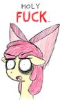  apple_bloom_(mlp) blackmorass bow cutie_mark_crusaders_(mlp) english_text equine expression female friendship_is_magic horse melancholy my_little_pony pony reaction_image ribbons solo 