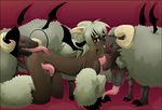  breast_suck breasts caprine demon female feral hooves horn interspecies kittystatic licking mammal nipples sheep tongue tongue_out wings 
