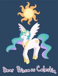  cutie_mark english_text equine female feral friendship_is_magic horn horse jewelry mammal my_little_pony pony princess princess_celestia_(mlp) royalty steve_holts sun text winged_unicorn wings 