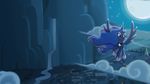  equine female feral flying friendship_is_magic horn house lionheartcartoon mammal moon my_little_pony ponyville princess_luna_(mlp) shoes sky water waterfall winged_unicorn wings 