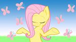  arthropod butterfly equine eyes_closed female feral fluttershy_(mlp) friendship_is_magic hair horse insect joey-darkmeat mammal my_little_pony pegasus pink_hair pony shrug solo varcon wings 