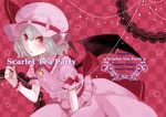  :o bat_wings bow cover hat hat_bow nanarinca open_mouth puffy_sleeves red_eyes remilia_scarlet short_sleeves silver_hair slit_pupils solo star touhou wings wrist_cuffs 