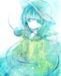  aqua_eyes bad_id bad_pixiv_id bangs blue blue_eyes blunt_bangs expressionless eyeball hat komeiji_koishi kotarou_(5ta6o0m) no_nose solo third_eye touhou 