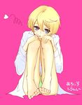  alois_trancy androgynous barefoot blonde_hair blue_eyes full_body heart kuroshitsuji male_focus otoko_no_ko roko_(rkrk_s) shirt underwear 