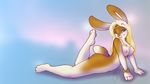  anthro arm_support blonde_hair bracelet breasts brown_fur buckteeth circlet elisa_moreau female fur hair jewelry lagomorph long_hair looking_at_viewer mammal multicolor_fur nipples nude pinup pose rabbit smile solo tiara two_tone_fur tygurstar white_fur 